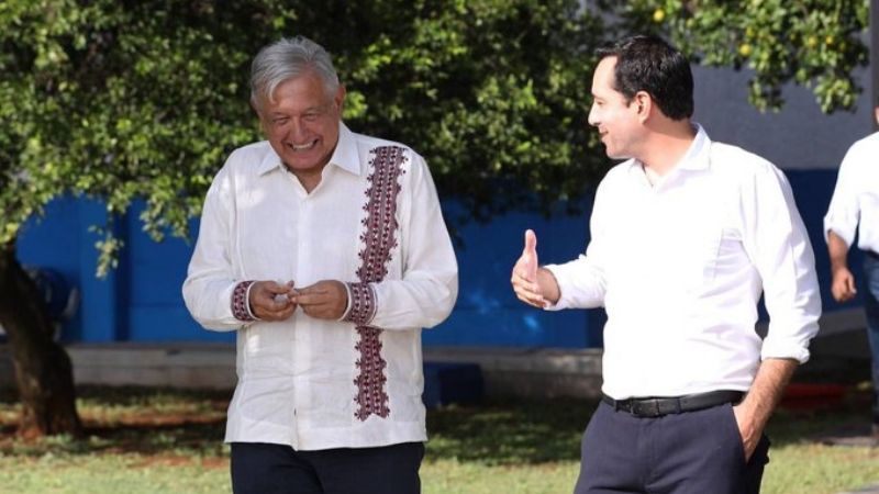 AMLO y Mauricio Vila supervisan avances del Tren Maya y el Gran Parque La Plancha en Yucatán