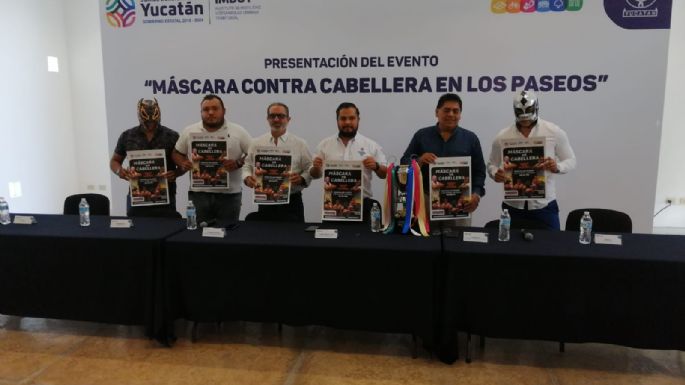 Presentan espectáculo de lucha libre en el Paseo de los Henequenes de Mérida: VIDEO