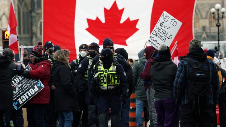 Declaran estado de emergencia en Ontario, Canadá, por protestas ilegales