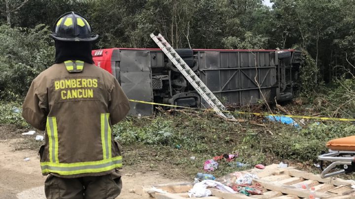 ADO evade cuestionamientos tras volcadura de autobús en la Cancún-Mérida