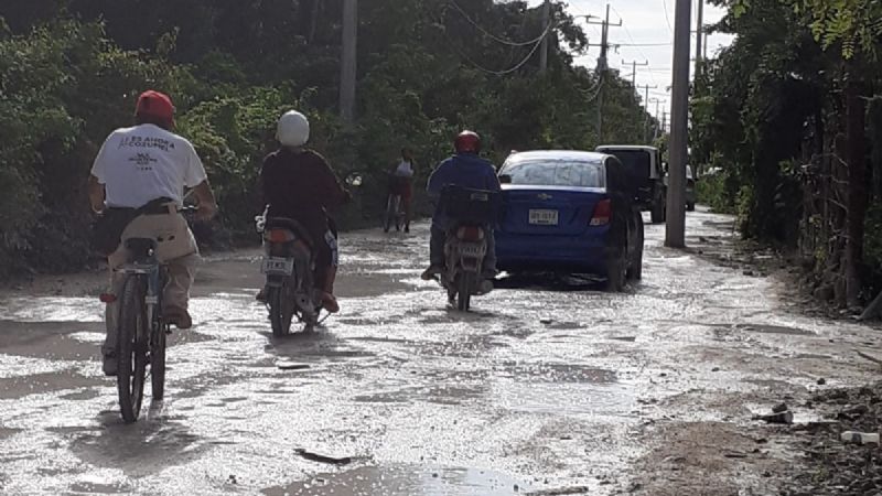 Lluvias causan encharcamientos en 'Las Fincas' de Cozumel