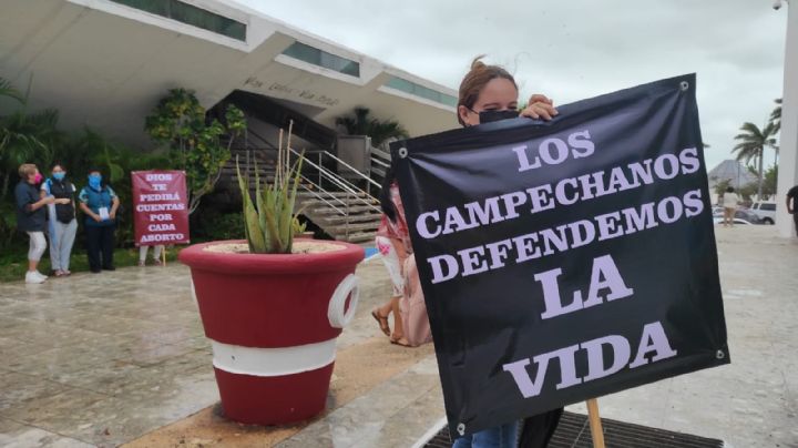 Grupos provida de Campeche protestan en contra de la despenalización del aborto