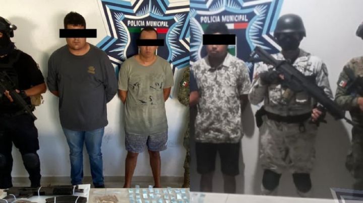 Detienen a tres presuntos sicarios con droga y armas en Tulum