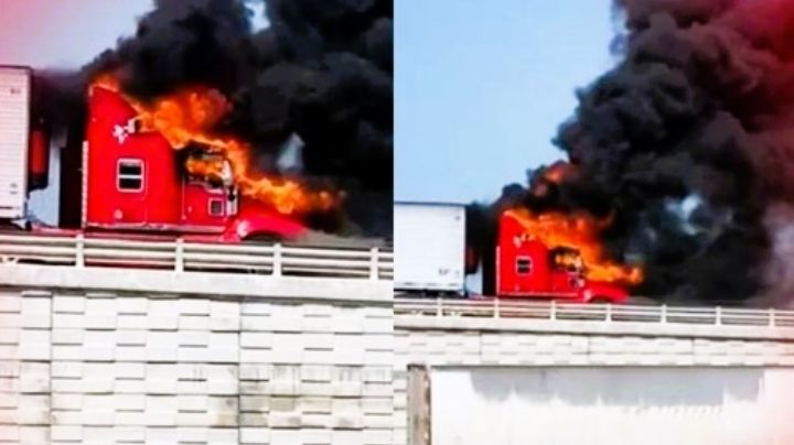 Tras incendio de camiones, transportistas retiran bloqueo del puente internacional Reynosa-Pharr
