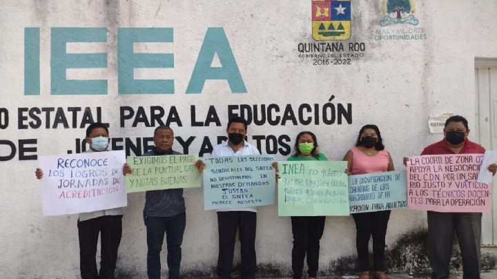 Trabajadores del SNTEA realizan huelga en el municipio de Felipe Carrillo Puerto