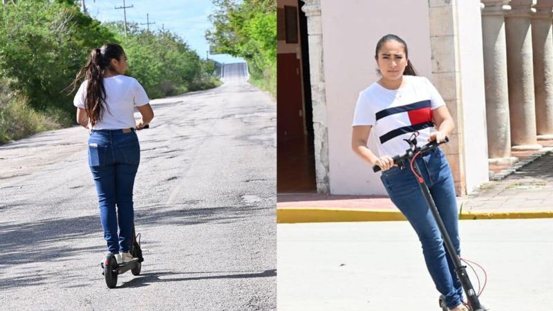 Mary Hernández, Alcaldesa de Carrillo Puerto, presume patín eléctrico en Facebook: FOTOS