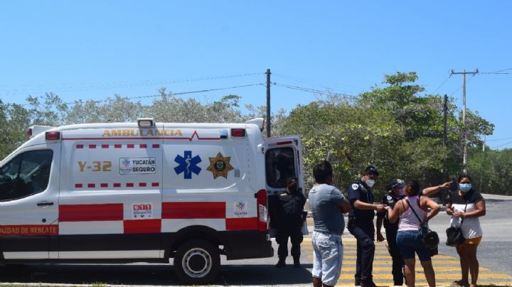 Pareja de abuelitos choca en la carretera Progreso-Chicxulub; son ingresados al hospital