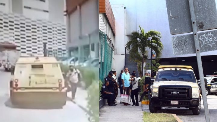 Cámara capta el robo millonario a un vehículo de Cometra en Cancún: VIDEO