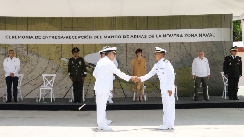 Zona Naval IX de Yucatán recibe a su nuevo Mando de Armas en Yucalpetén