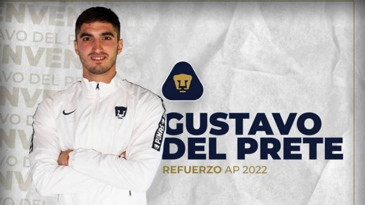 Pumas anuncia a Gustavo del Prete como su nuevo refuerzo para el Apertura 2022