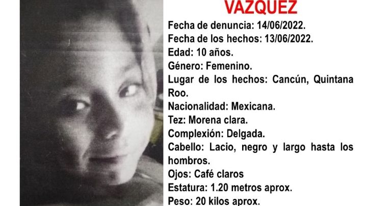 Alerta Amber Quintana Roo: Niña de 10 años desaparece en Cancún