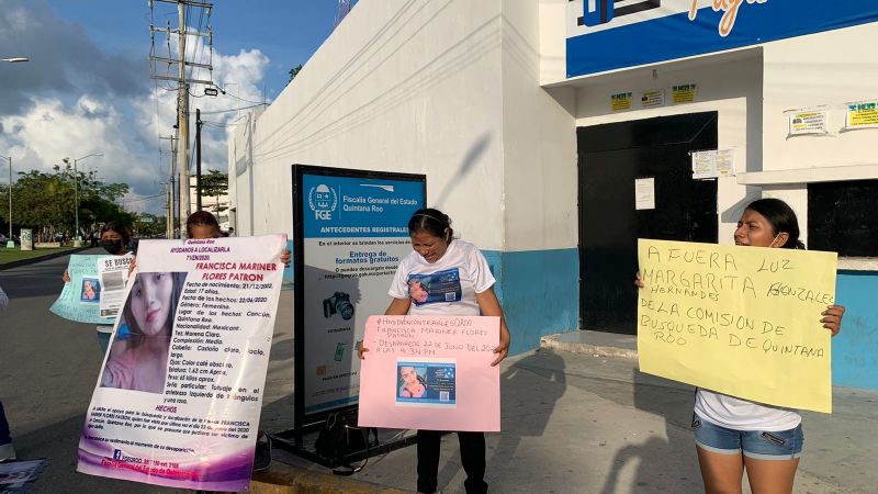 Protestan a dos años de la desaparición de Francisca Mariner Flores en Quintana Roo