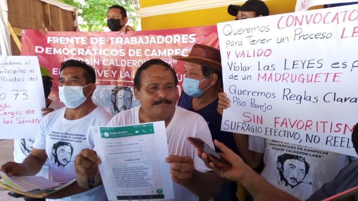 Sindicalizados del Ayuntamiento de Campeche denuncian elección a modo