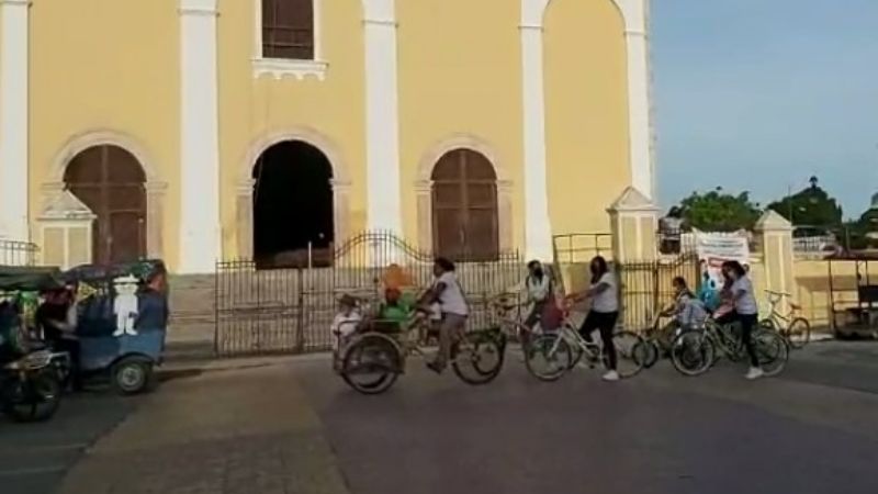 Día del Yucateco: Jóvenes realizan recorrido en bicicleta en Hunucmá para celebrar