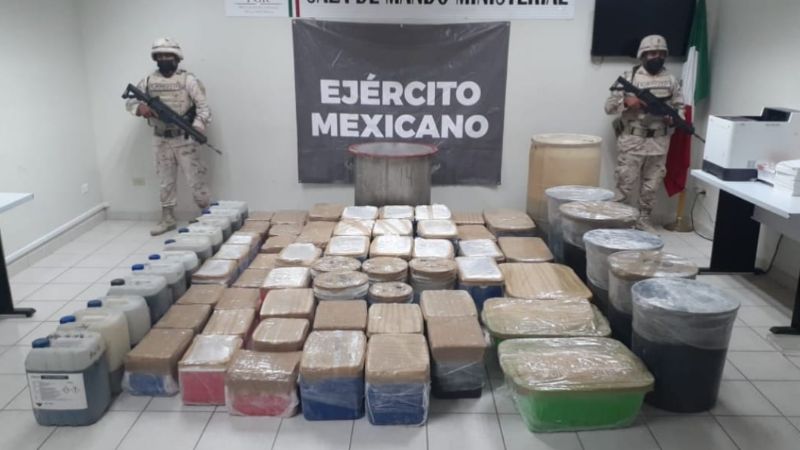 Sedena y FGR decomisan mil 475 kg de metanfetamina en Sonora