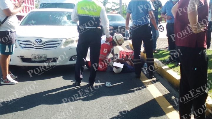 Automovilista atropella a un abuelito en el Arco Vial de Playa del Carmen