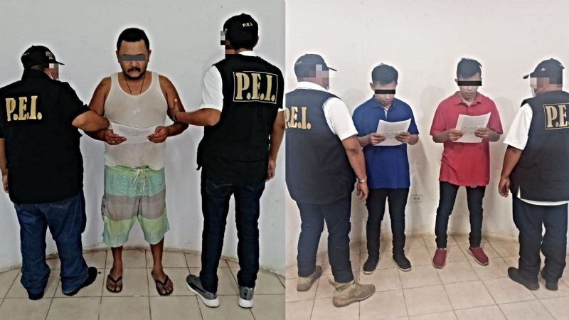 Detienen a 3 hombres en Chumayel y Tekax tras ser acusados de intento de homicidio
