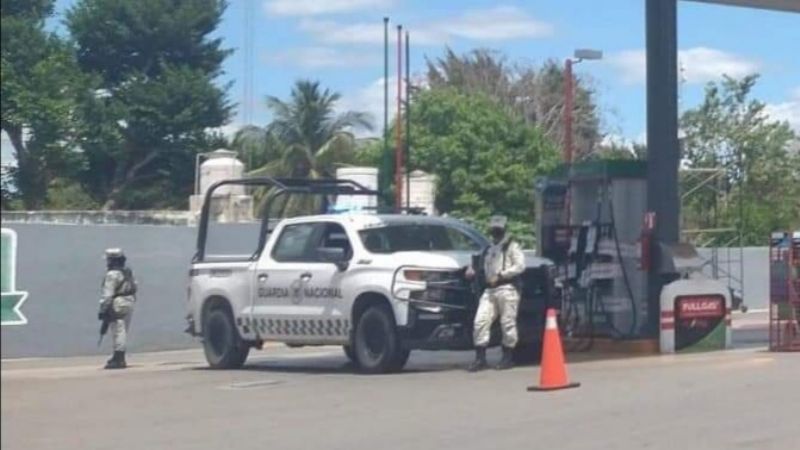 Guardia Nacional clausura gasolinera en Motul por supuesta venta de huachicol