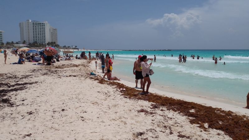 Turistas disfrutan del Mar Caribe en Playa Fórum en Cancún: VIDEO