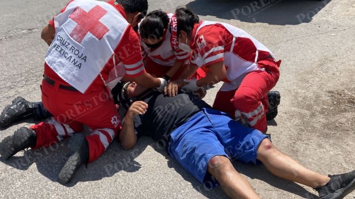 Motociclista resulta lesionado tras accidente en calles de Chetumal: VIDEO