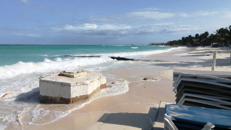 Frente Frío prolonga erosión de playas en Isla Mujeres causadas por el Huracán Ian