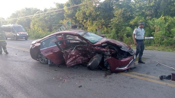 Se registra aparatoso accidente en la carretera 180 en Cancún