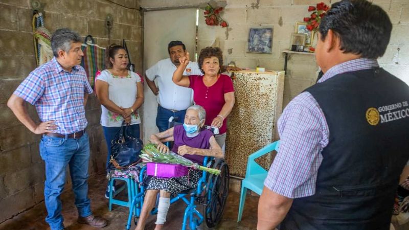 AMLO envía flores a una abuelita de Tzucacab, Yucatán, por su cumpleaños número 109
