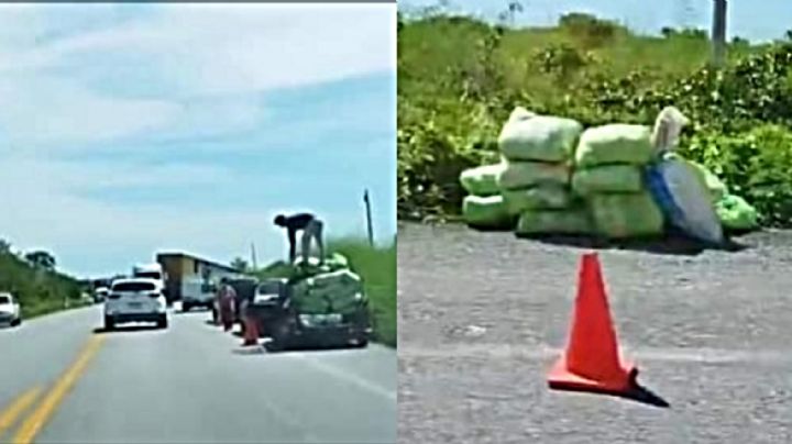 Habitantes de Sabancuy y Champotón rapiñan tráiler que transportaba sacos de arroz
