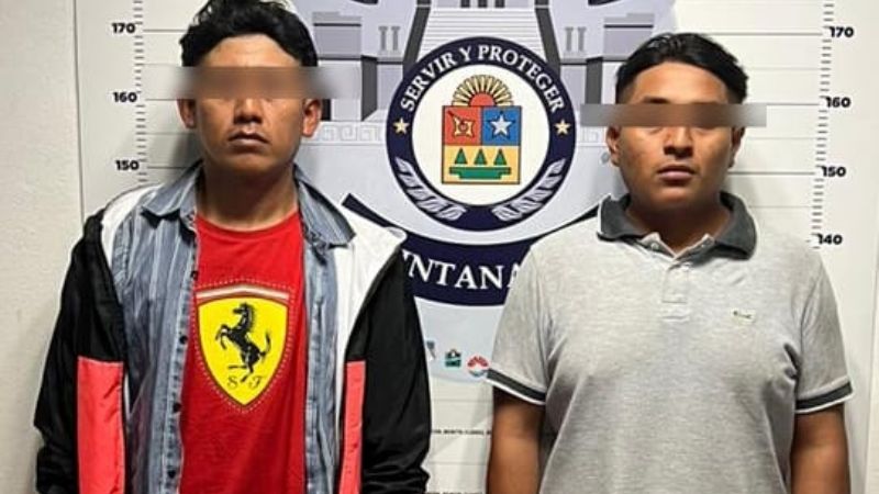 Detienen a dos hombres por portación de drogas en la Región 510 de Cancún