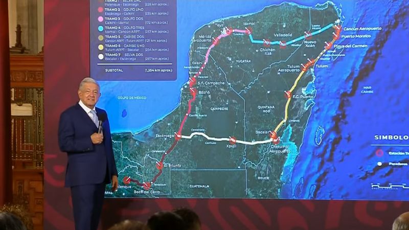 Tren Maya detonará crecimiento al Sur de Quintana Roo: AMLO