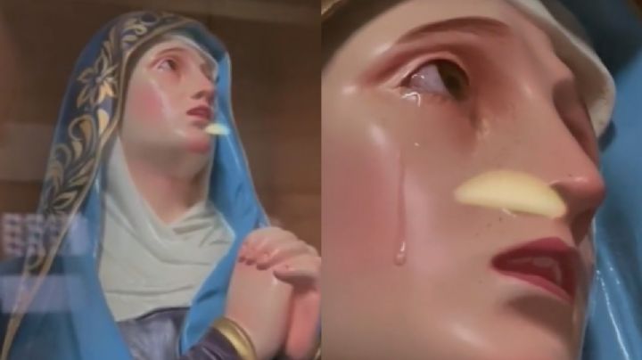 Imagen de la Virgen de los Dolores llora en Colima y queda captado en video