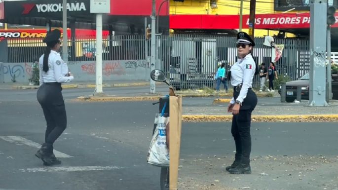 Mujer policía se roba la atención de automovilistas en Guadalajara; la llaman 'Bandida': VIDEO