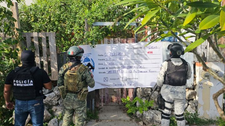 Catean tres domicilios en Cancún y Puerto Morelos; aseguran drogas y arma