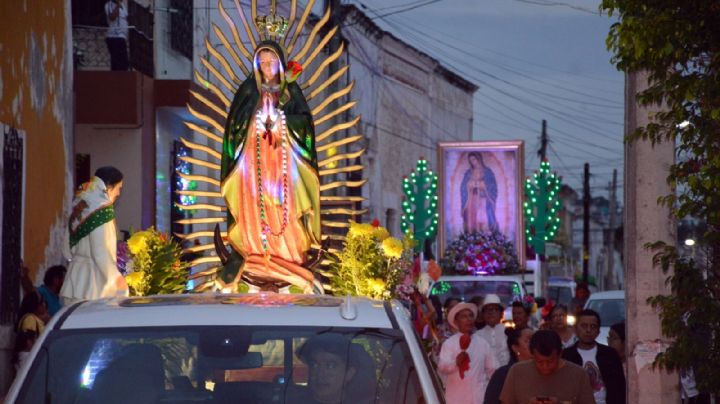 En campeche, realizan procesión en honor a la virgen en el barrio de Guadalupe: VIDEO