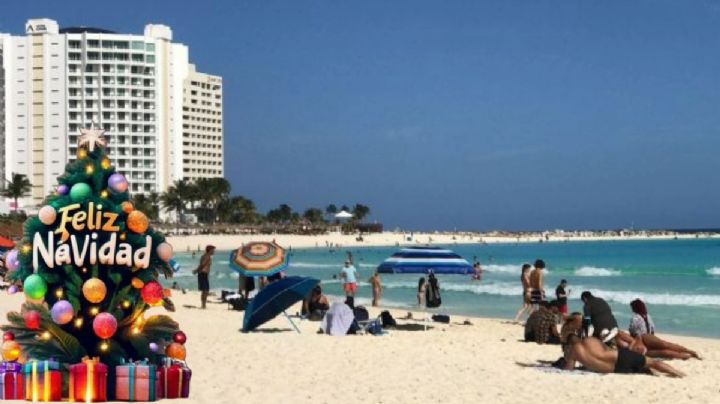 Así lucen las playas de Cancún previo a la Navidad
