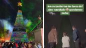 ¡Mi primera chamba! Falla encendido del árbol de Navidad en Monterrey: VIDEO