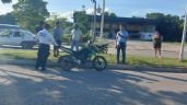 Motociclista ebrio derrapa sobre la avenida Solidaridad en Escárcega