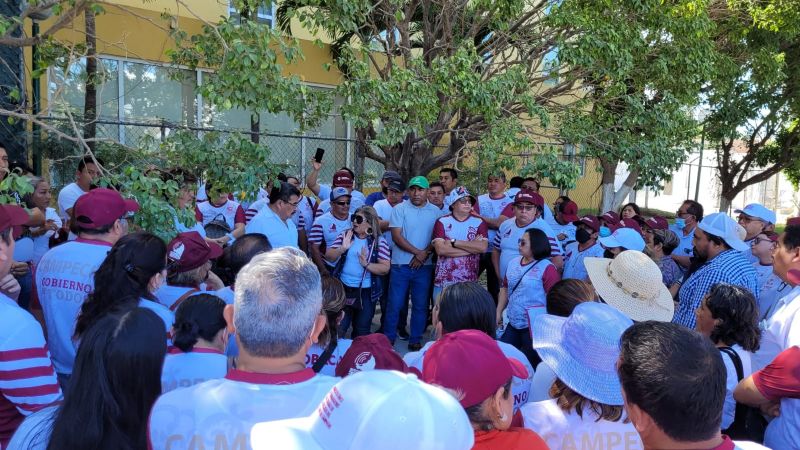 Sindicalizados del Colegio de Bachilleres se manifiestan en Campeche: EN VIVO