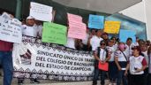 Sindicalizados del Cobacam protestan por 'descuentos excesivos' en salarios en Campeche