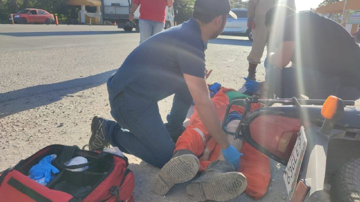 Conductor atropella a un motociclista en la vía Ciudad del Carmen-Puerto Real