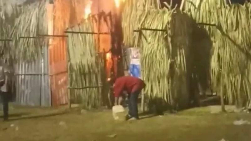 Borrachos provocan incendio en Yaxkukul, Yucatán