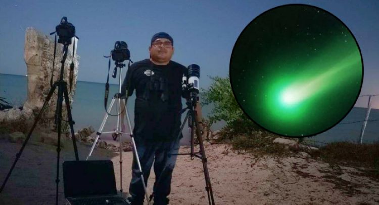 Astrónomo de Río Lagartos capta el paso del cometa verde por Yucatán