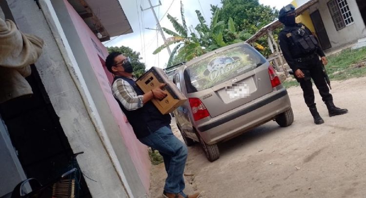 Decomisan cargamento de cervezas por venta clandestina en Kimbilá, Izamal