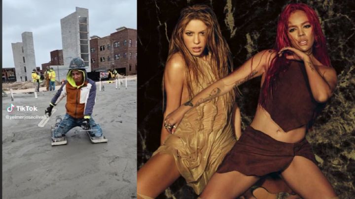 Al estilo de Shakira y Karol G, albañil recrea sensual paso en la obra