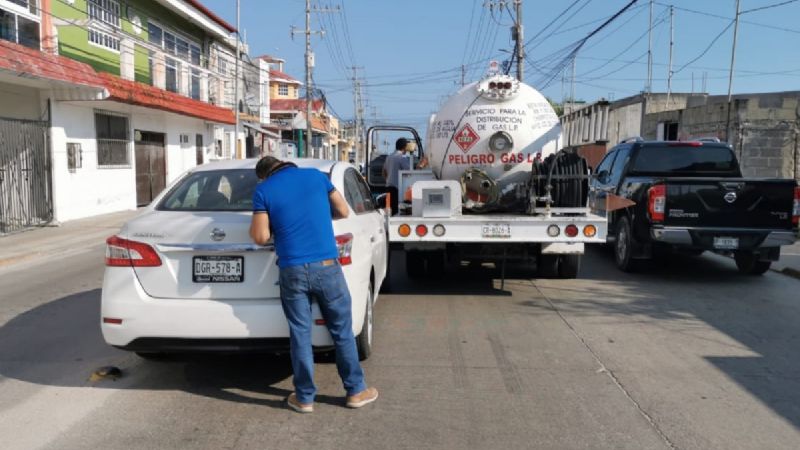 Pipa de gas choca por circular a exceso de velocidad en Ciudad del Carmen