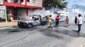 Caballos se queman durante un incendio sobre la avenida Bonampak en Cancún