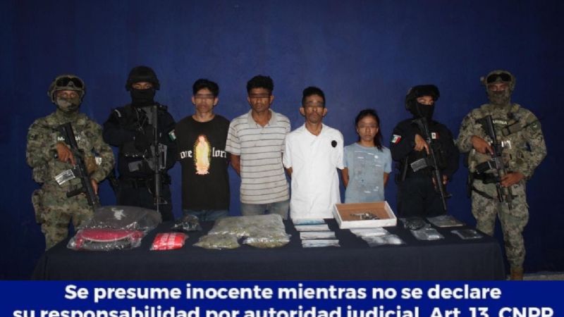 Arrestan a cuatro personas e incautan drogas en Cancún