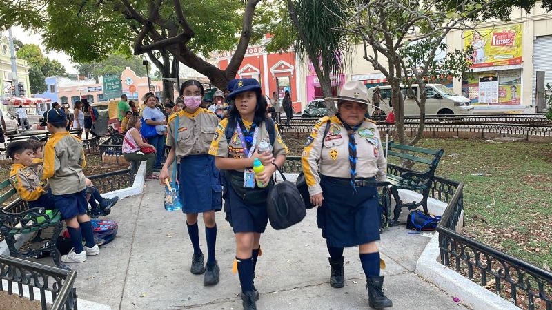 Da inicio Semana Scout en el parque de Santiago, en Mérida: EN VIVO
