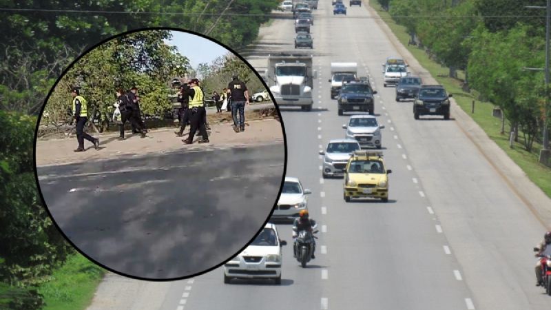 Policías de la SSP vuelcan en el Periférico de Mérida; uno 'salió disparado'