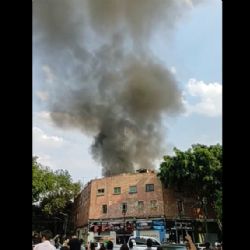Se registra incendio en edificio de alcaldía Cuauhtémoc
